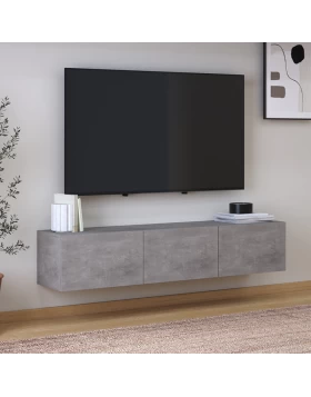 Έπιπλο τηλεόρασης επιτοίχιο Palm Megapap χρώμα γκρι ρετρό 150x32x30εκ.