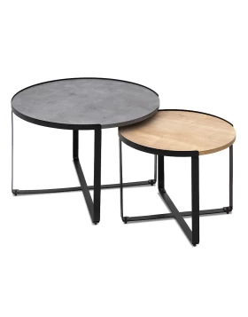 Davis Megapap metallic - melamine coffee tables in sonoma - anthracite color 70x69x46cm.