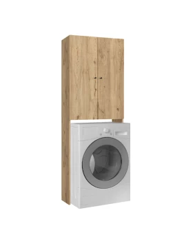 Romme Megapap melamine laundry machine cabinet in sepet oak color 65x27,1x180cm.