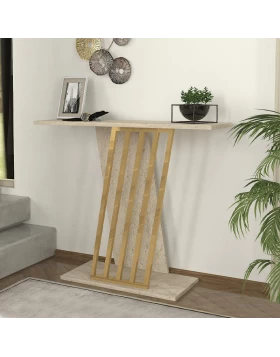 Gravity Megapap melamine console in travertine - gold color 90x29,6x76,8cm.