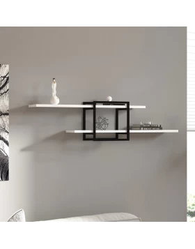 Mone Megapap melamine wall shelf in white color 120x18x30cm.
