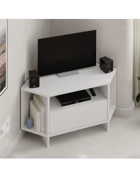 Viva Megapap corner melamine TV furniture in white color 95,7x35,4x45cm.