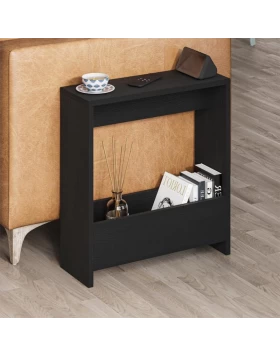 Simpi Megapap melamine side table in black wood color 55x20x60cm.