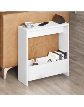 Simpi Megapap melamine side table in white color 55x20x60cm.