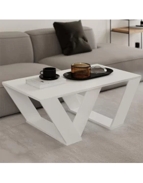 Pipra Megapap melamine coffee table in white color 110x60x40cm.