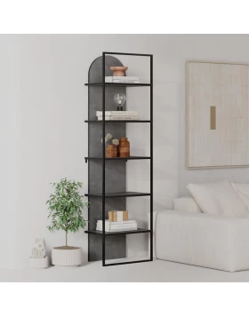 Archy Megapap melamine - metal bookcase in retro grey color 53x31.7x180cm.