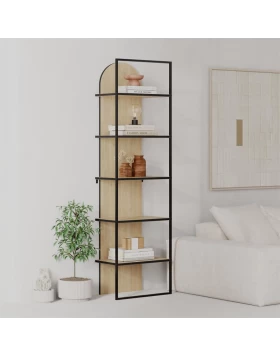 Archy Megapap melamine - metal bookcase in sapphire oak color 53x31.7x180cm.