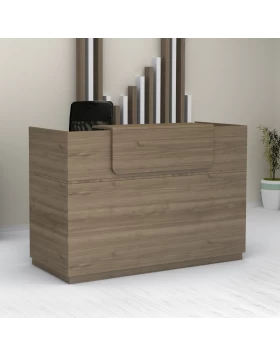 Γραφείο υποδοχής - reception Lemmon Megapap χρώμα καρυδί 160x70x110εκ.