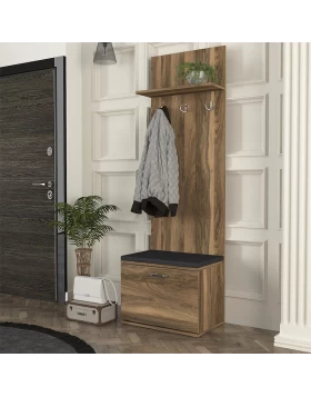 Track Megapap melamine coat stand in walnut color 60x38,2x190cm.