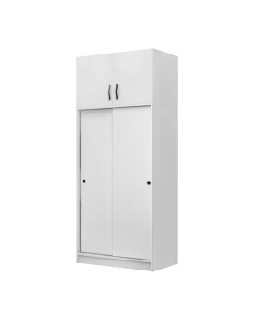 Regio Megapap melamine two slide doors wardrobe in white color 100x60x240cm.