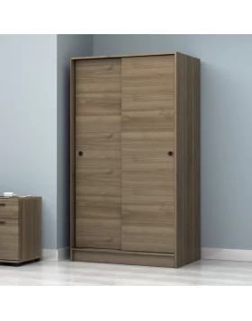 Regio Megapap melamine two slide doors wardrobe in walnut color 100x60x181cm.