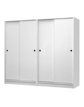 Regio Megapap melamine four slide doors wardrobe in white color 200x60x181cm.