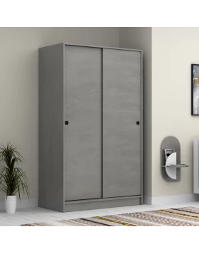Regio Megapap melamine two slide doors wardrobe in walnut color 120x60x200cm.