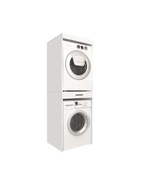 Fika Megapap melamine washing machine and draywer cabinet in white color 67x61.8x198.5cm.
