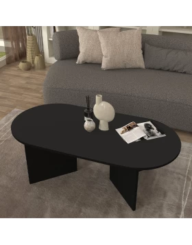 Τραπεζάκι σαλονιού Cortado Megapap χρώμα μαύρο 120x60x39,6εκ.