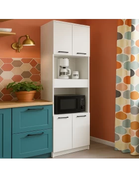 Alvento Megapap melamine multipurpose cabinet in white color 60x42x180cm.