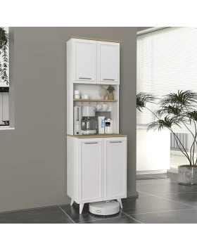 Potter 2 Megapap melamine kitchen furniture in white - rota oak color 60x40x196.1cm.