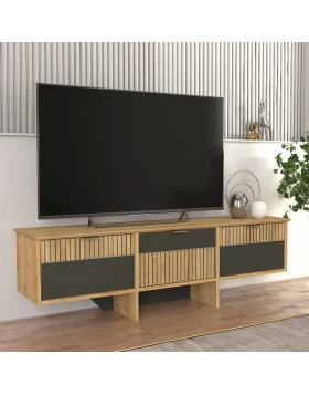 Venita Megapap melamine TV stand in sapphire - anthracite color 150x35x45,3cm.