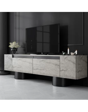 Έπιπλο τηλεόρασης Haven Megapap χρώμα travertine 180x30x50εκ.