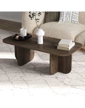 Τραπεζάκι σαλονιού Becaj Megapap χρώμα καρυδί 120x60x41,4εκ.