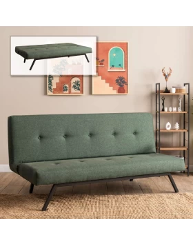 Zola Megapap three seater fabric sofa bed in green color 180x64x78cm.