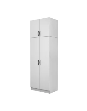 Vivian Megapap two doors melamine wardrobe with cabinet in white color 80x51.8x240cm.