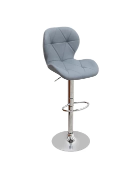 Dolores Megapap bar stool with adjustable height made of pu leather in grey color 45.5x38x89/109cm.