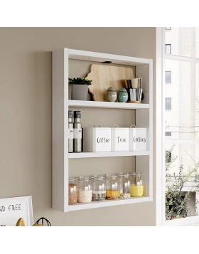 Prena Megapap melamine wall shelf in white 43.2x9x60cm.