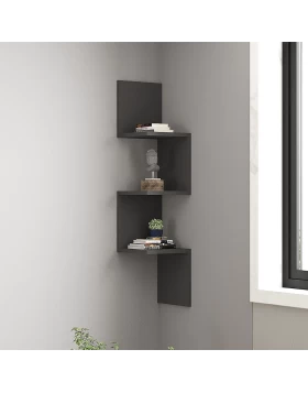 Zikzak Megapap melamine wall shelf in anthracite color 25x25x105.4cm.