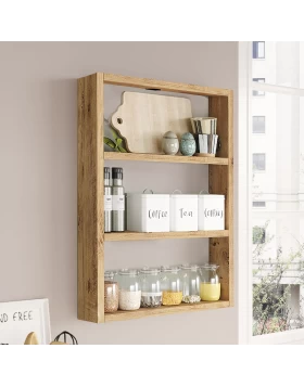 Prena Megapap melamine wall shelf in atlantic pine 43.2x9x60cm.