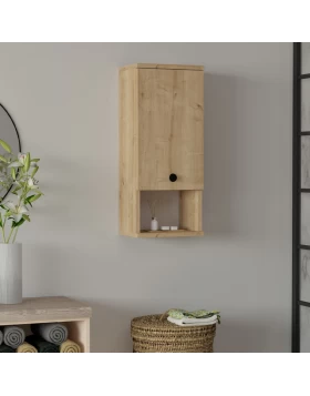 Ντουλάπι μπάνιου επιτοίχιο Mis Megapap χρώμα sapphire oak 30x21,8x71εκ.
