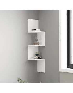 Zikzak Megapap melamine wall shelf in white color 25x25x105.4cm.