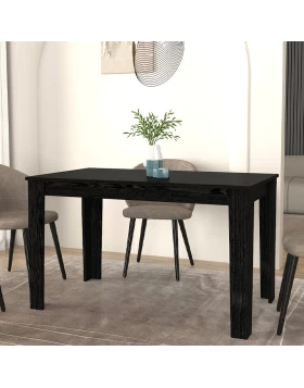 Darlen Megapap melamine dinner table in sencron black color 125x72x74cm.