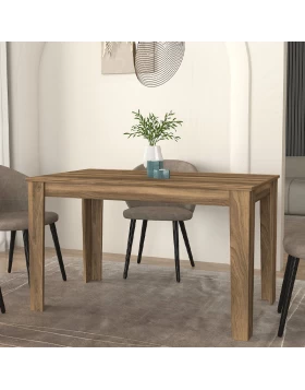 Darlen Megapap melamine dinner table in walnut color 125x72x74cm.