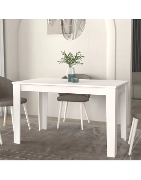 Darlen Megapap melamine dinner table in white color 125x72x74cm.