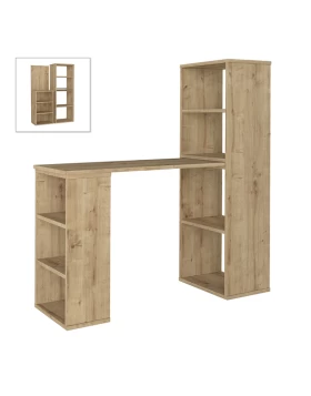 Last Megapap polymorphic work desk made of melamine in sapphire oak color 119x44.7x123cm.