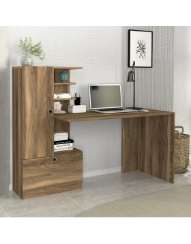 Domingo Megapap melamine desk in walnut color 149,5x60x120cm.