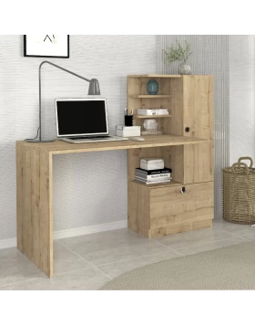Merino Megapap melamine desk in sapphire oak color 149,5x61,8x120cm.