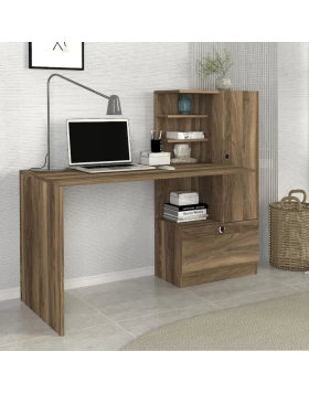 Merino Megapap melamine desk in walnut color 149,5x61,8x120cm.