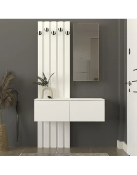 Έπιπλο εισόδου Kanso Megapap χρώμα λευκό 100x35x196,7εκ.