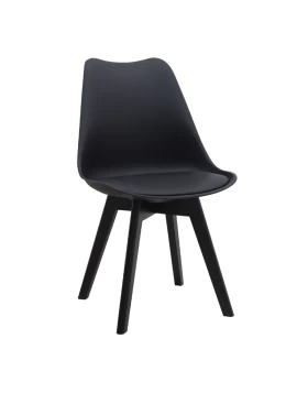 Viva Megapap PP - PU dining chair in black color 48.5x54x80cm.