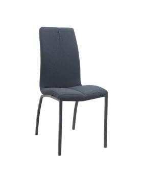 Fina Megapap fabric dining chair in anthracite color with black metal leg 43x58x95cm.
