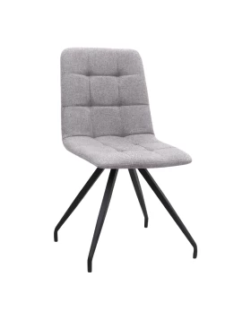 Bianca Megapap fabric dining chair in beige color with black metal leg 43x56x84cm.
