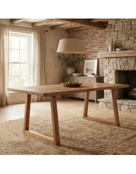 Liora Megapap MDF - wooden dining table in acacia color 180x90x75cm.