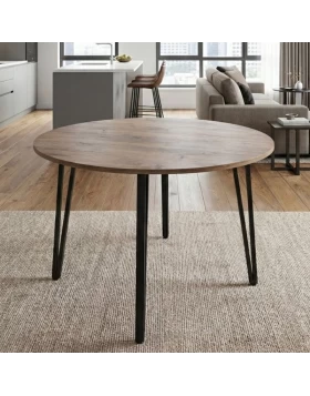 Zeno Megapap melamine - metal dining table in acacia color Ø110x73,5cm.