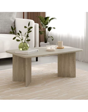 Τραπεζάκι σαλονιού Sam Megapap χρώμα neo travertine 100x60x41,8εκ.