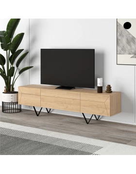 Έπιπλο τηλεόρασης Jacomen Megapap χρώμα sapphire oak 160x35x43εκ.