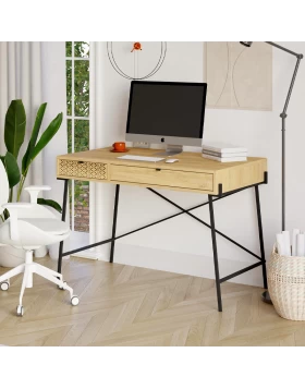 Naive Megapap melaminde working desk in sapphire oak color 113.4x60x77.5cm.