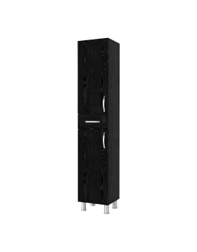 Ντουλάπι κουζίνας - μπάνιου Selina Megapap χρώμα sencron black 35x31x179εκ.