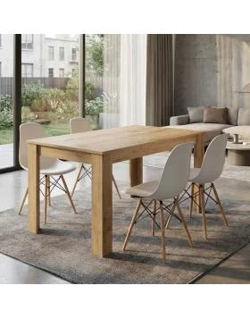 Dining room set 5pcs Darlen - Nova Megapap sapphire oak color - white 125x72x74cm.